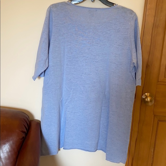 Light Blue Short Sleeved Eileen Fisher Sweater - Picture 6 of 10
